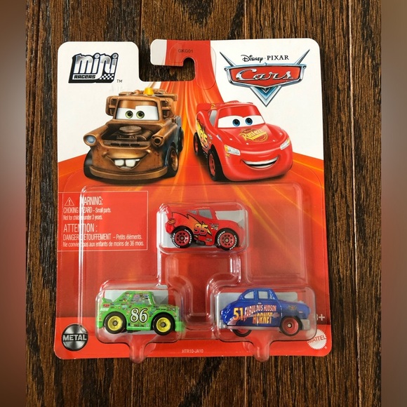 Disney Pixar Cars Mini Racers - 3-Pack - Lightning McQueen, Chick Hicks & Doc - Picture 1 of 4